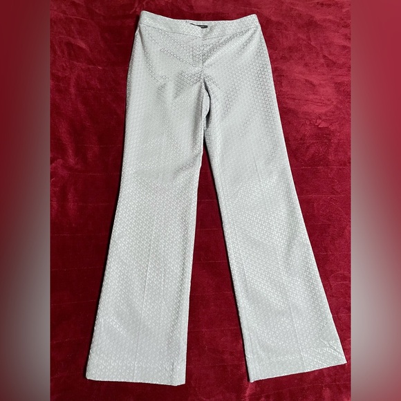 Elie Tahari Women's Dress Pants Silver Metallic Gray Trousers Vintage Sz 8 EUC - Picture 3 of 10